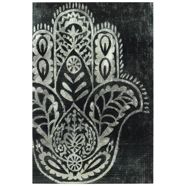 Empire Art Direct Night Hamsa I Reverse Printed Tempered Glass Art with Silver Leaf TMS-119709-3248